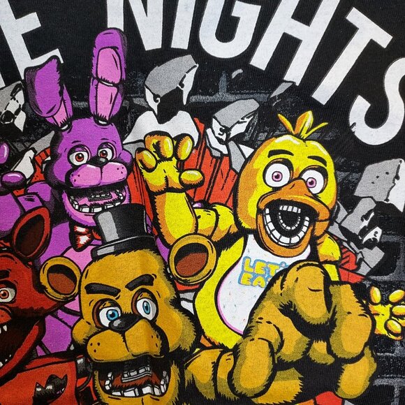 Five Nights At Freddy's Shirt Boy's 8 M Chica Foxy Bonnie Short Sleeve Tee FNAF - Picture 8 of 11